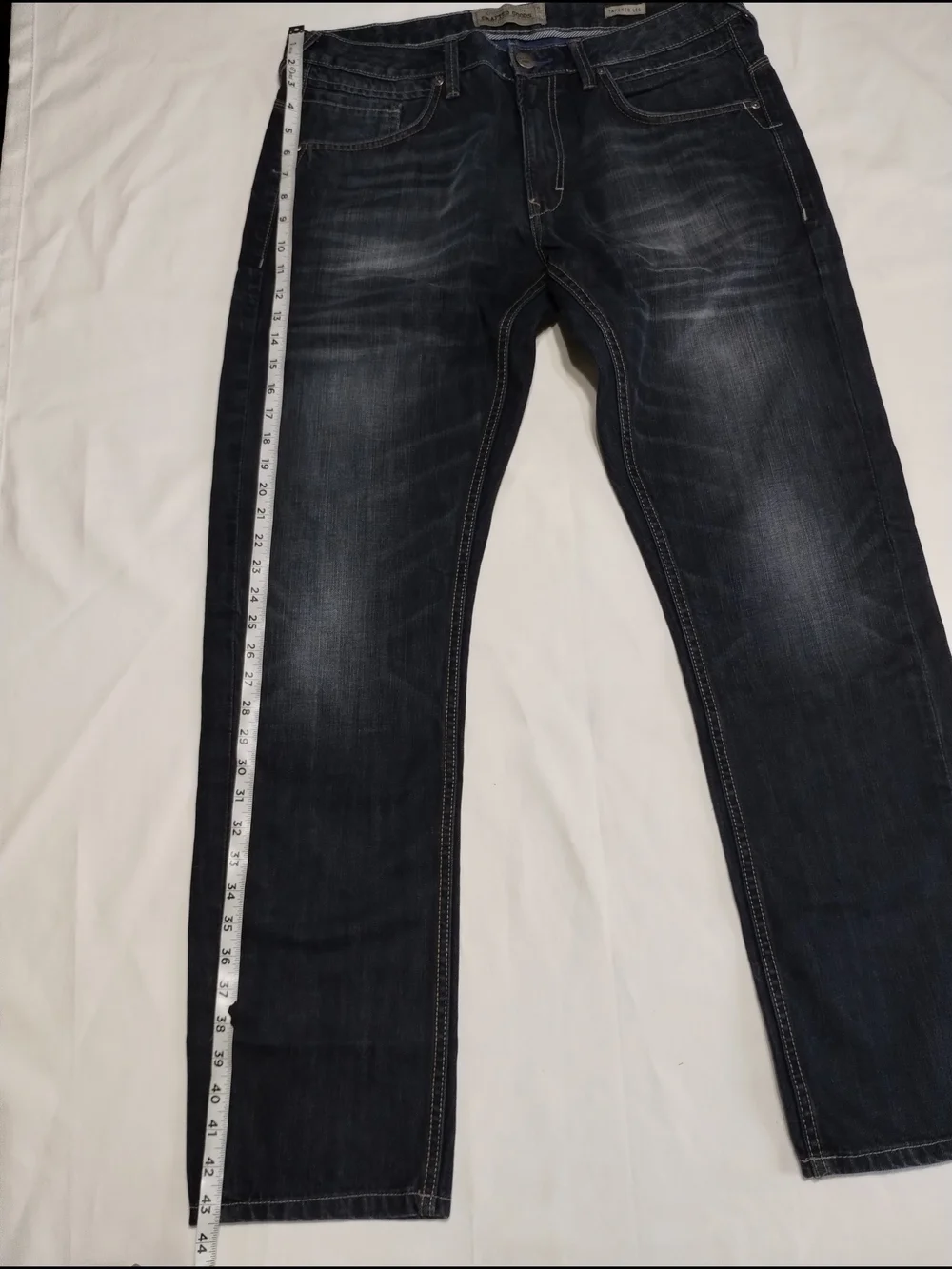 Men's Straight Fit Dark Blue Jeans - Unbranded Size (38X34)